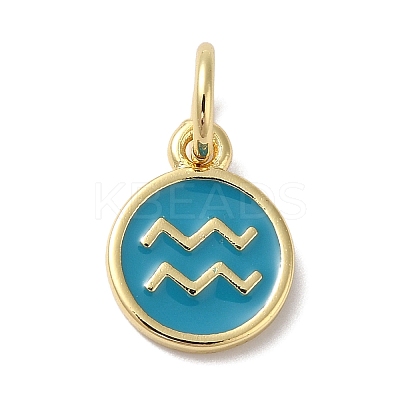 Real 18K Gold Plated Brass Enamel Charms KK-L216-001G-E05-1