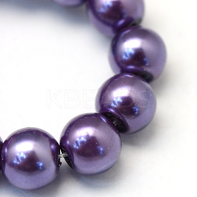 Baking Paint Pearlized Glass Pearl Round Bead Strands HY-Q003-10mm-59-1