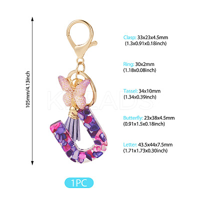 Resin Butterfly Pendant Keychains KEYC-TAC0034-03U-1
