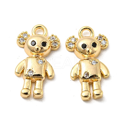 Brass Micro Pave Cubic Zirconia Pendants KK-H460-02G-1