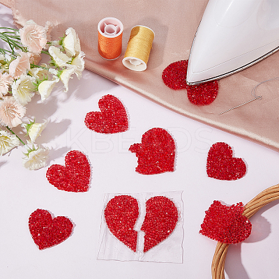 10Pcs 5 Size Heart Resin Rhinestone Patches DIY-AR0002-02-1
