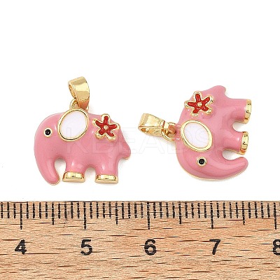 Brass Enamel Pendants KK-T001-04G-B-1