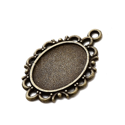 Filigree Wrap Oval Alloy Pendant Cabochon Settings PALLOY-N0088-16AB-NF-1