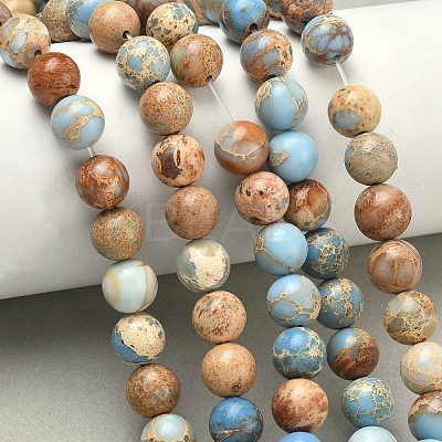 Natural Imperial Jasper Beads Strands G-I122-8mm-13-1