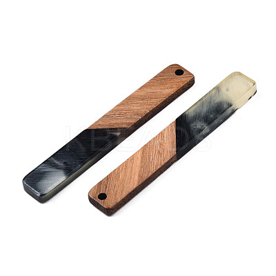 Transparent Resin & Walnut Wood Big Pendants RESI-N025-034-C01-1