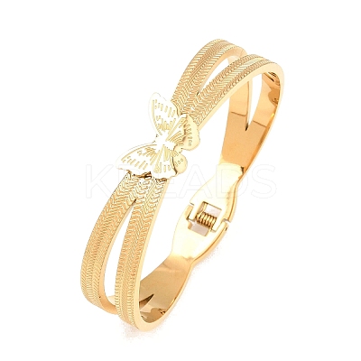 304 Stainless Steel Hinged Bangles for Women BJEW-E113-02G-1
