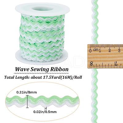 Two Tone Polyester Wavy Fringe Trim Ribbon OCOR-GF0003-97A-1