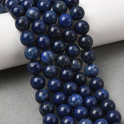 Dyed Round Natural Lapis Lazuli Beads Strands G-K081-8mm-1