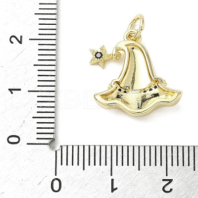 Halloween Themed Brass Micro Pave Black Cubic Zirconia Enamel Pendants LS-KK-L248-02G-1