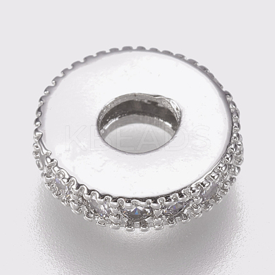 Brass Micro Pave Cubic Zirconia Bead Spacers X-ZIRC-K074-11A-01P-1