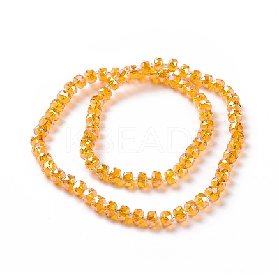 Transparent Electroplate Glass Beads Strands GLAA-E036-01-M-1