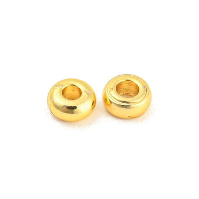 Brass Flat Round Spacer Beads KK-M085-19G-NR-1