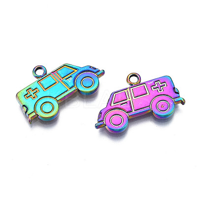 Rack Plating Rainbow Color Alloy Pendants PALLOY-S180-317-1