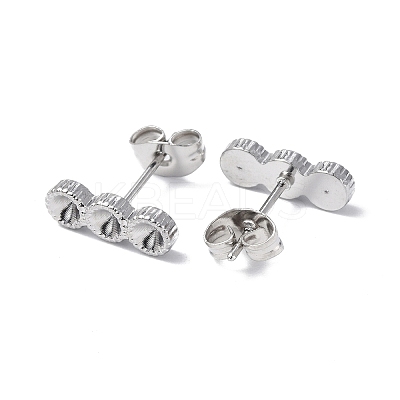 Non-Tarnish 304 Stainless Steel Stud Earring Findings STAS-F286-08P-1
