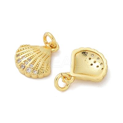 Brass Micro Pave Cubic Zirconia Pendants KK-U073-04G-1