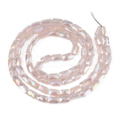 Electroplate Opaque Solid Color Glass Beads Strands EGLA-N002-25-B06-1