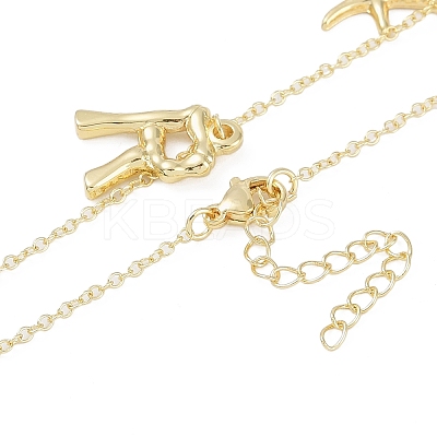 Bohemian Summer Beach Style 18K Gold Plated Shell Shape Initial Pendant Necklaces IL8059-18-1