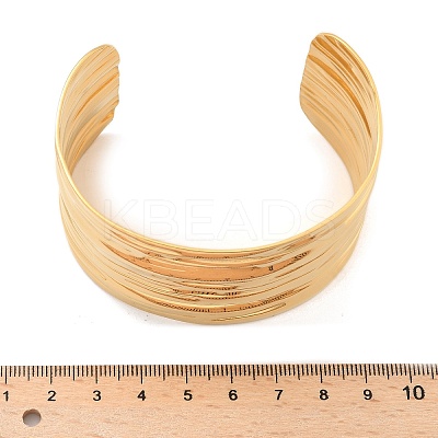 304 Stainless Steel Cuff Bangles for Women AJEW-P127-21G-1