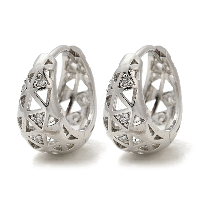 Hollow Triangle Brass Micro Pave Clear Cubic Zirconia Hoop Earring EJEW-M082-12P-1