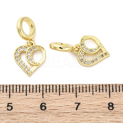 Brass Micro Pave Cubic Zirconia European Dangle Charms KK-D325-19G-01-1