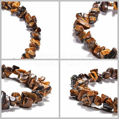 Tiger Eye Chips Stretch Bracelets BJEW-JB01308-02-1