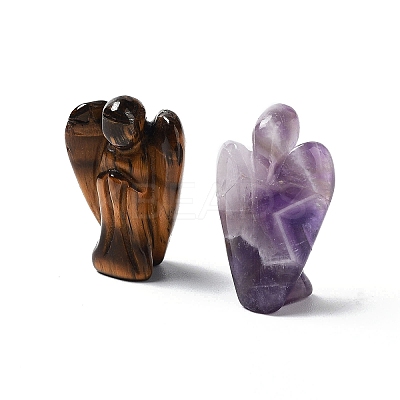 Natural & Synthetic Gemstone Carved Angel Statues Ornament G-P525-16-1