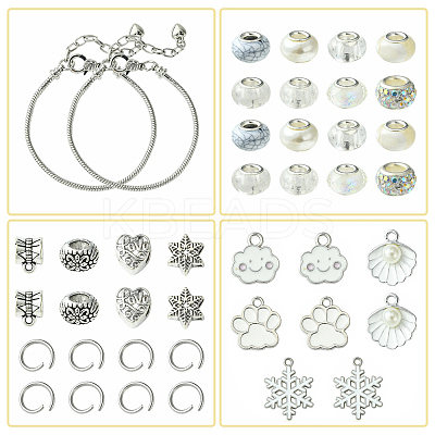 DIY Brass & Alloy European Style Bracelets Making Kits DIY-FS0007-22-1