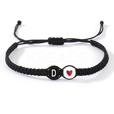 304 Stainless Steel Alphabet Beads Braided Bead Bracelets RY3090-30-1