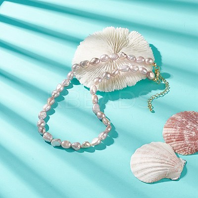 Natural Pearl Beaded Necklaces for Women NJEW-JN04107-02-1