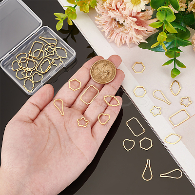 36Pcs 6 Styles 304 Stainless Steel Linking Rings STAS-UN0060-53-1