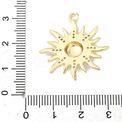Brass Micro Pave Clear Cubic Zirconia Pendants KK-G548-01C-G-1