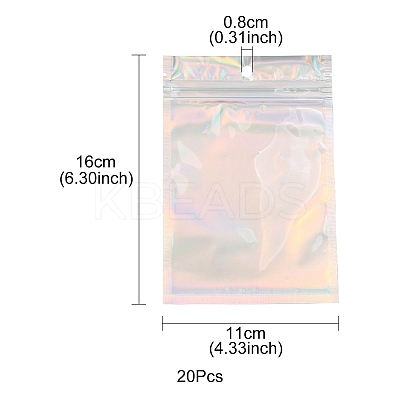 Rectangle Zip Top Plastic Glitter Holographic Bags OPP-YW0001-03C-1