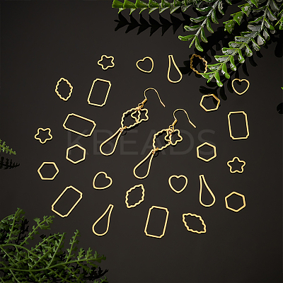 36Pcs 6 Styles 304 Stainless Steel Linking Rings STAS-UN0060-53-1