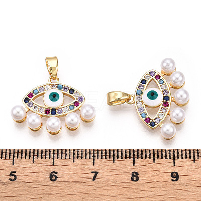 Brass Micro Pave Cubic Zirconia Pendants ZIRC-OY001-64G-1