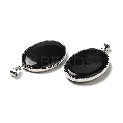 Natural Obsidian Pendants G-M415-01P-01-1