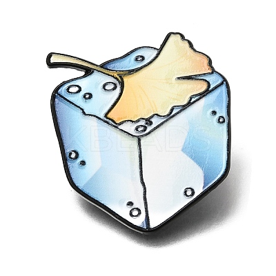 Ice Block & Gingko Enamel Pins JEWB-Z052-01EB-01-1