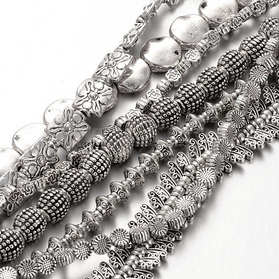 Mixed Tibetan Style Alloy Beads Strands TIBEB-O007-27-NR-1