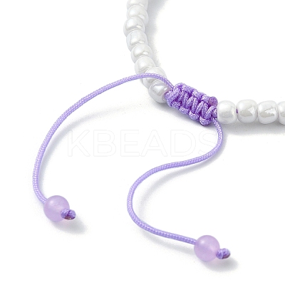 Glass Imitation Pearl Braided Bead Bracelets BJEW-JB09989-1