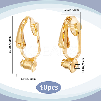 40Pcs Brass Clip-on Earring Converters Findings KK-SC0004-20-1