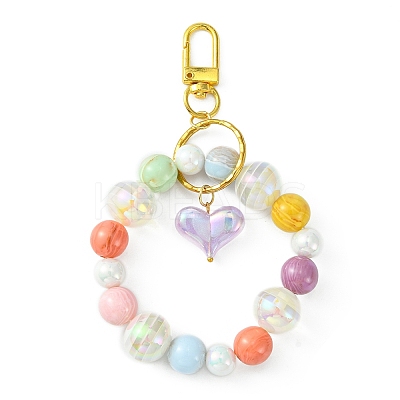 Resin & Acrylic Beaded Wristlet Charm Keychains KEYC-JKC00496-1