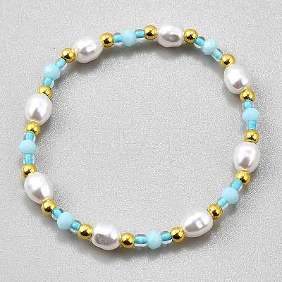 Plastic Pearl Beaded Stretch Bracelets for Women BJEW-WH0016-69C-1