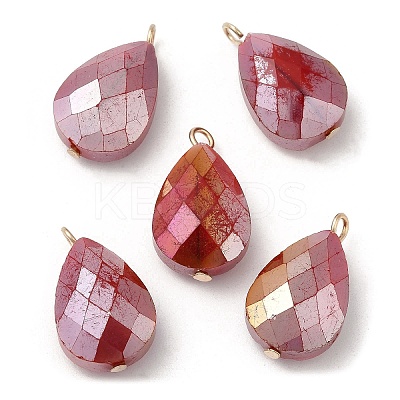 Imitation Jade Glass Pendants KK-Q777-02G-06-1