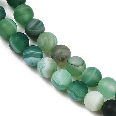 Natural Grade A Striped Agate/Banded Agate Beads Strands G-E478-08-6MM-1