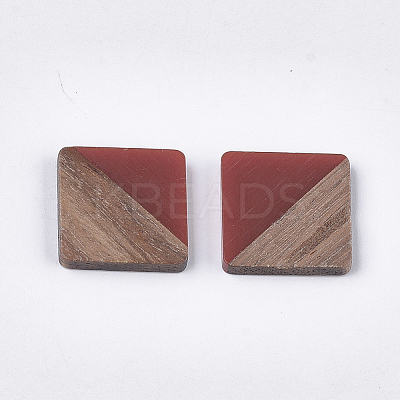 Resin & Walnut Wood Cabochons LS-RESI-S358-A-90B-1