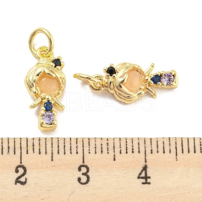 Rack Plating Brass Cubic Zirconia Pendants for Women KK-Q798-01G-1