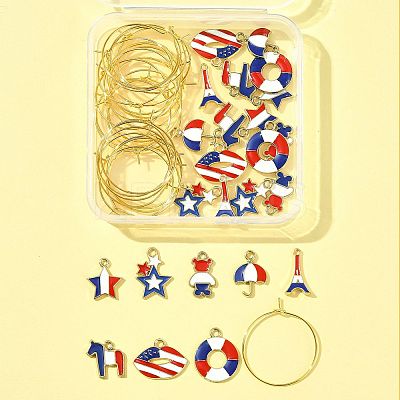 Independence Day DIY Wine Glass Charms Making Kits DIY-FS0009-55-1