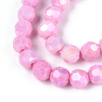 Anti-Tarnish Electroplate Glass Beads Strands X-EGLA-T021-6mm-15-03-1