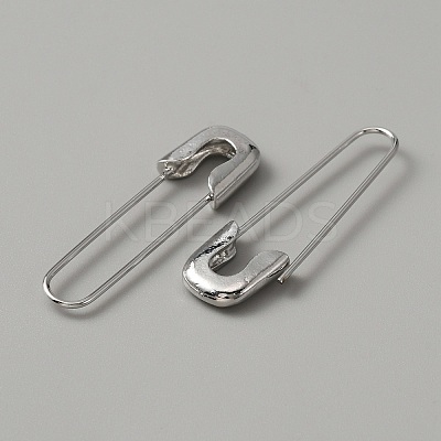 Exquisite Alloy Safety Pin Shape Hoop Earrings for Women EJEW-WH0001-17P-1