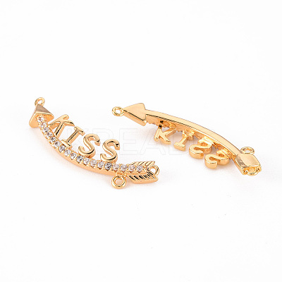 Brass Micro Pave Clear Cubic Zirconia Chandelier Component Links KK-Q766-004-NF-1
