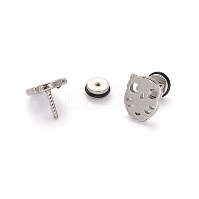 Tarnish Resistant 304 Stainless Steel Owl Earlobe Plugs EJEW-I196-14B-1